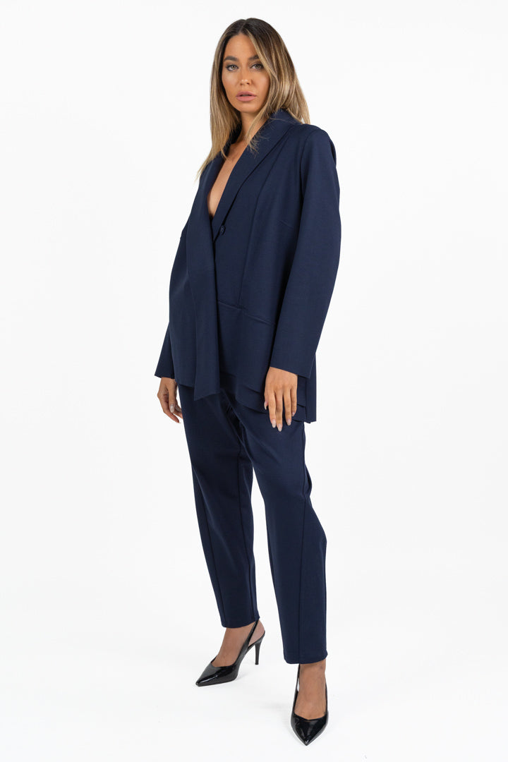 Blazer Asimmetrico Monopetto Blu Navy - Jurerê