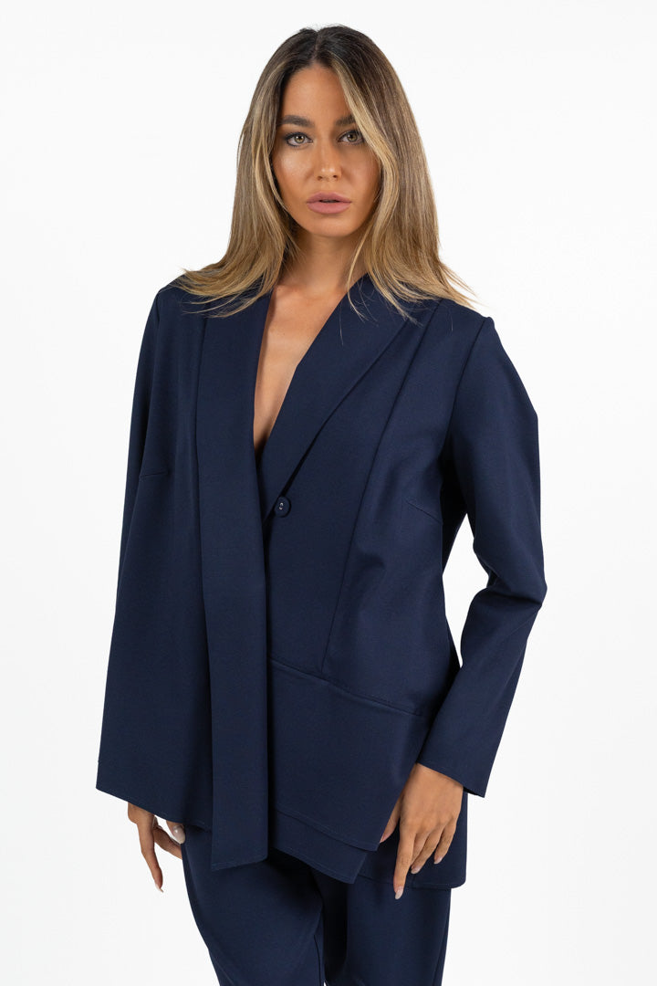 Blazer Asimmetrico Monopetto Blu Navy - Jurerê