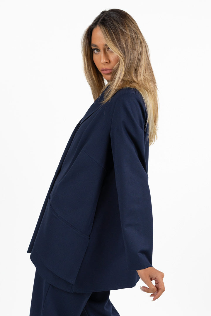 Blazer Asimmetrico Monopetto Blu Navy - Jurerê