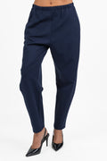 Pantaloni Fluidi con Elastico in Vita Blu Navy - Jurerê