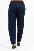 Pantaloni Fluidi con Elastico in Vita Blu Navy - Jurerê
