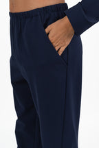 Pantaloni Fluidi con Elastico in Vita Blu Navy - Jurerê