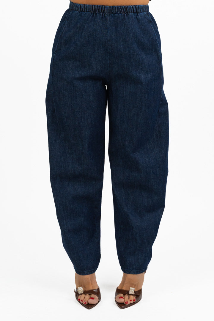 Pantaloni Balloon in Denim Scuro - Jurerê