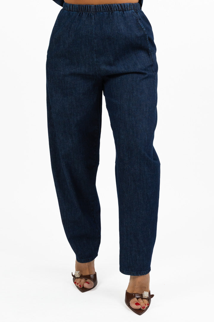 Pantaloni Balloon in Denim Scuro - Jurerê