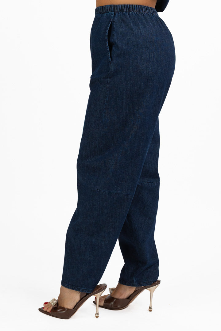 Pantaloni Balloon in Denim Scuro - Jurerê