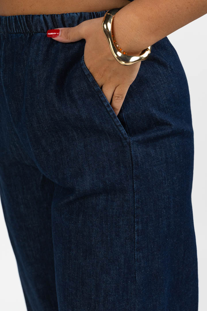 Pantaloni Balloon in Denim Scuro - Jurerê