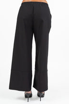 Pantaloni Fluidi Neri con Maxi Risvolto - Jurerê