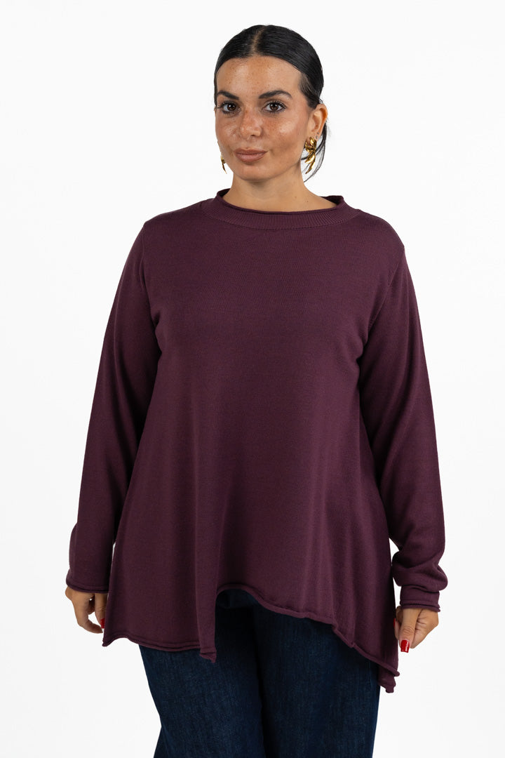 Maglia Fluida Svasata  bordeaux- Jurere