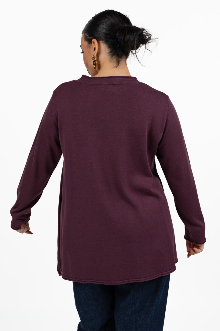 Maglia Fluida Svasata  bordeaux- Jurere