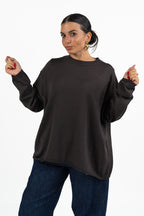 Maglia Oversize Girocollo con Spalle Scese - Jurere