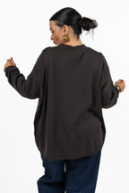 Maglia Oversize Girocollo con Spalle Scese - Jurere