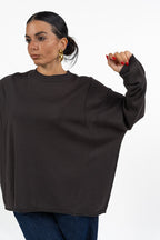 Maglia Oversize Girocollo con Spalle Scese - Jurere