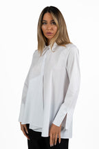 Camicia Bianca in cotone con Taglio Asimmetrico - Jurere