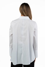 Camicia Bianca in cotone con Taglio Asimmetrico - Jurere