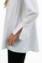 Camicia Bianca in cotone con Taglio Asimmetrico - Jurere