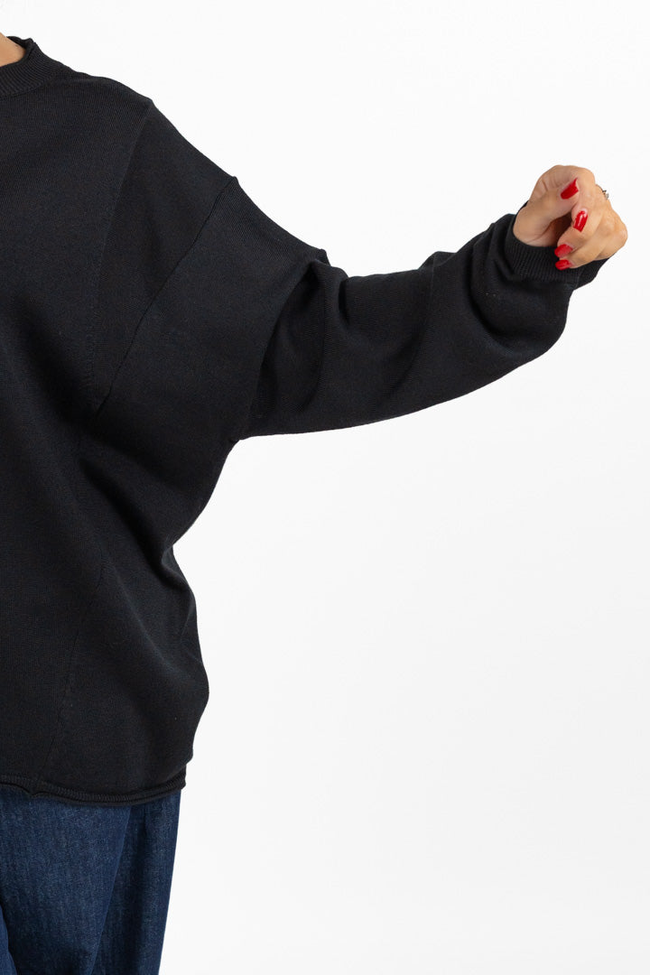 Maglia Oversize Girocollo con Spalle Scese - Jurere