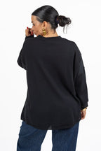 Maglia Oversize Girocollo con Spalle Scese - Jurere