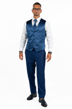 Completo Monopetto Blu con Gilet e Cravatta – LEBOLE