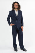 Completo over con giacca doppio petto gessato - Berti Mode Collection