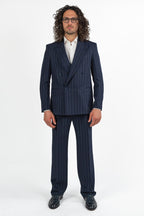 Completo over con giacca doppio petto gessato - Berti Mode Collection