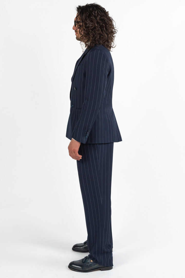 Completo over con giacca doppio petto gessato - Berti Mode Collection