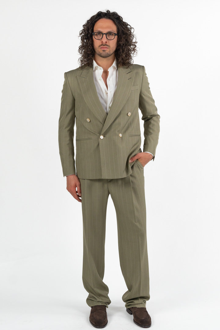 Completo over con giacca doppio petto gessato - Berti Mode Collection