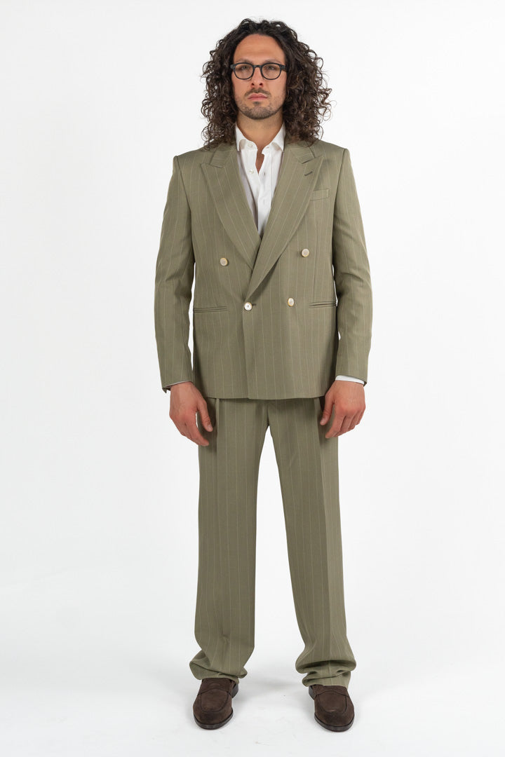 Completo over con giacca doppio petto gessato - Berti Mode Collection