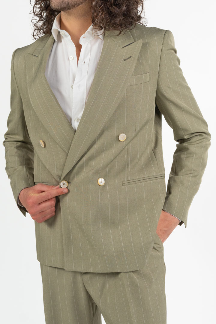Completo over con giacca doppio petto gessato - Berti Mode Collection
