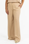 Pantalone Flare a Gamba Larga  Beige- Marina Rinaldi