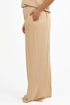 Pantalone Flare a Gamba Larga  Beige- Marina Rinaldi