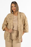 Giacca Kimono in Pizzo Macramè Beige - Marina Rinaldi
