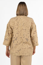 Giacca Kimono in Pizzo Macramè Beige - Marina Rinaldi