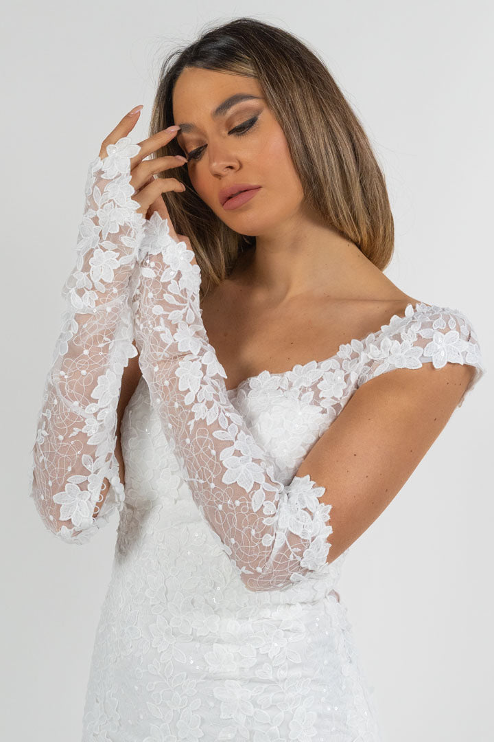 Abito da Sposa a Sirena in Pizzo Floreale - Berti Mode Collection
