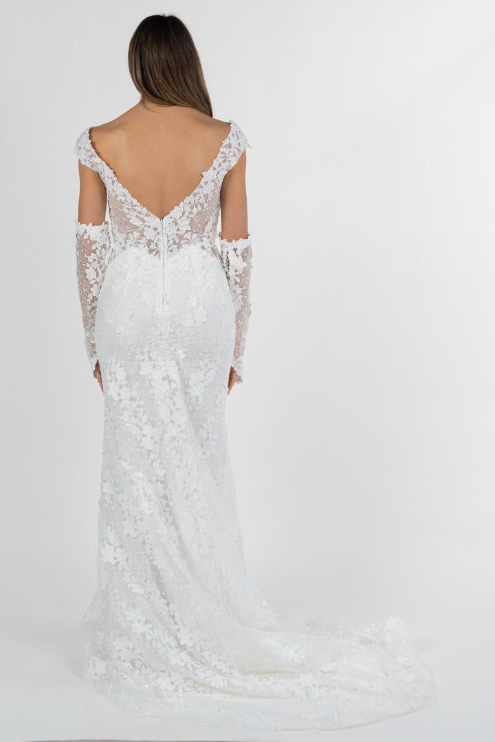 Abito da Sposa a Sirena in Pizzo Floreale - Berti Mode Collection