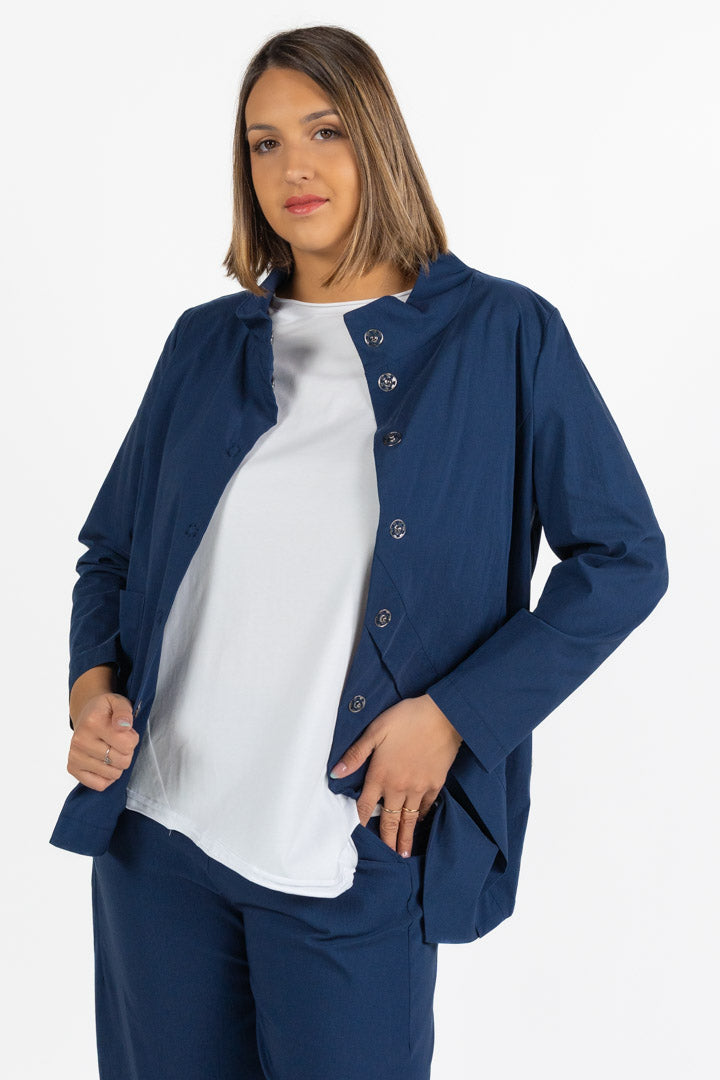 Giacca Asimmetrica Strutturata  Blu Navy - Jurere