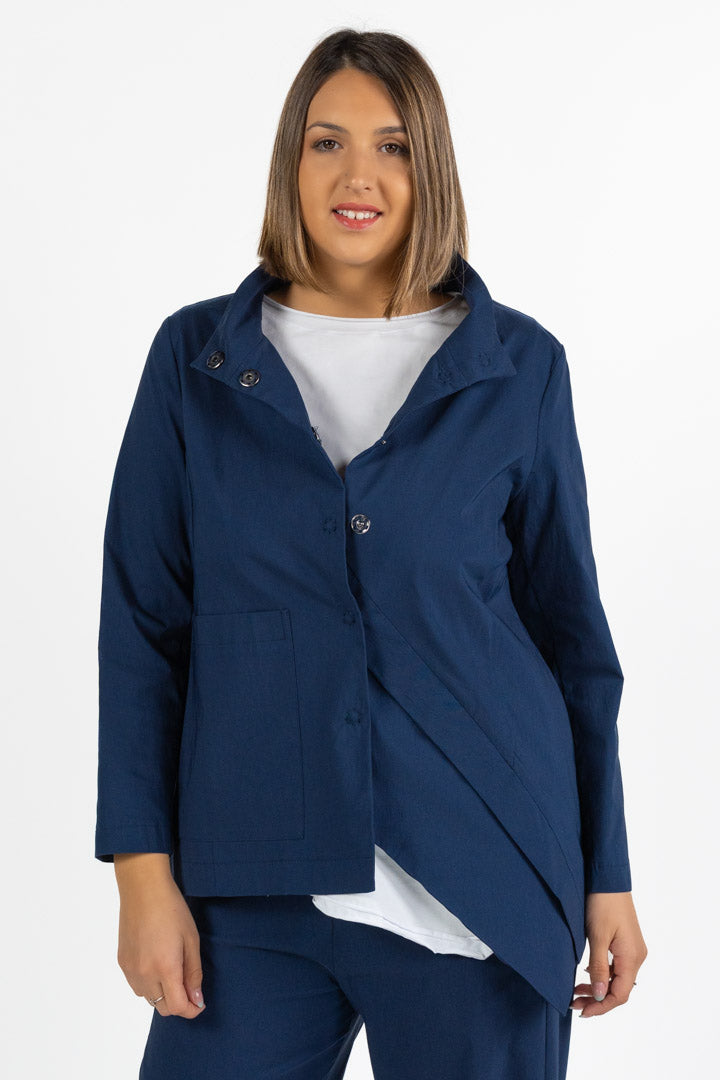 Giacca Asimmetrica Strutturata  Blu Navy - Jurere
