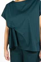 Maglia in Cotone Strutturato Verde Petrolio - Jurere