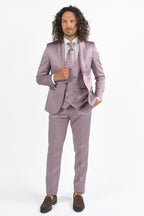 Abito tre pezzi con gilet  reversibile rosa - Berti Mode Collection