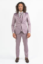 Abito tre pezzi con gilet  reversibile rosa - Berti Mode Collection