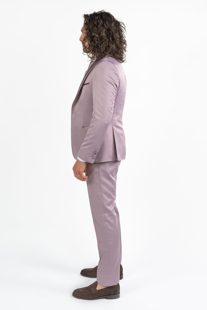 Abito tre pezzi con gilet  reversibile rosa - Berti Mode Collection