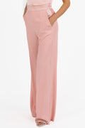 Pantalone Palazzo Elegante a Vita Alta  Rosa Cipria - Marella