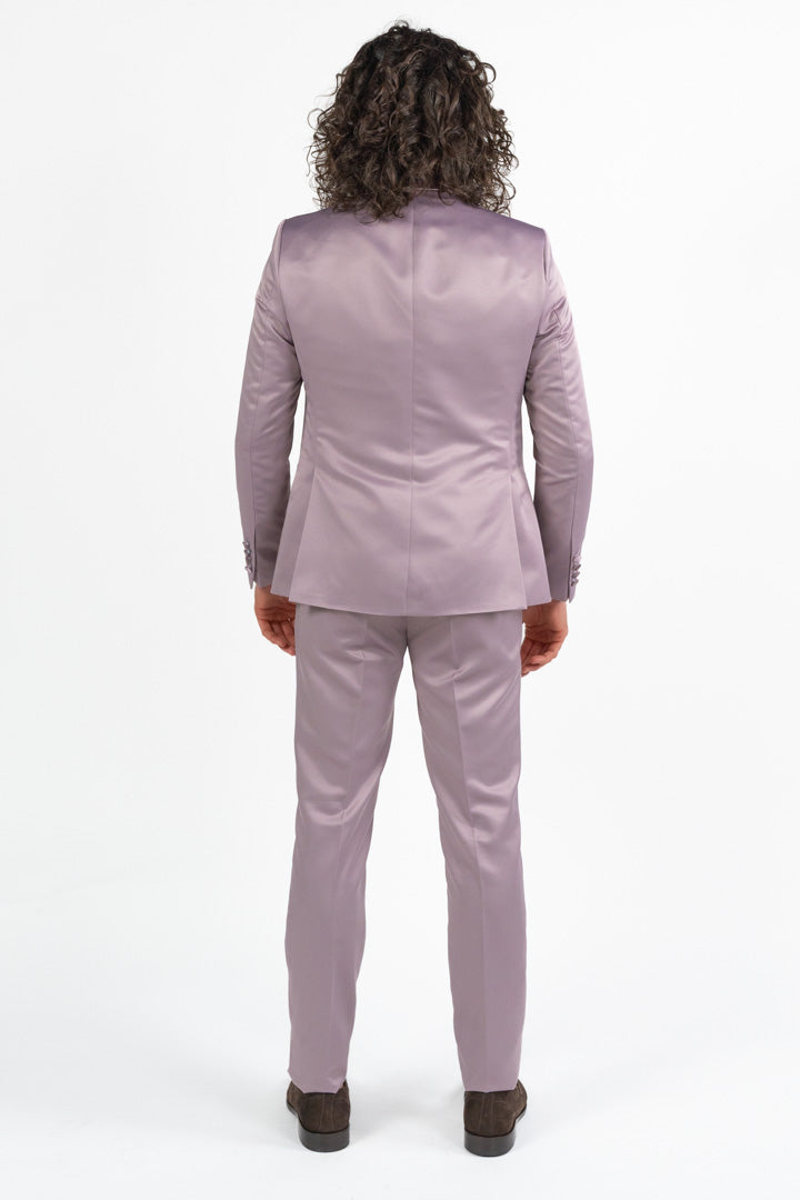 Abito tre pezzi con gilet  reversibile rosa - Berti Mode Collection