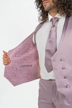Abito tre pezzi con gilet  reversibile rosa - Berti Mode Collection