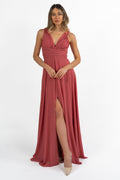 Elegante Abito Lungo con Scollo a V fard - Dea Fea