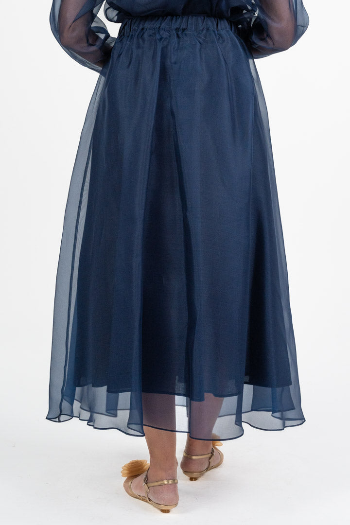 Gonna in organza di pure seta blu - Weekend Max Mara