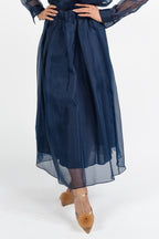 Gonna in organza di pure seta blu - Weekend Max Mara