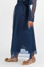 Gonna in organza di pure seta blu - Weekend Max Mara
