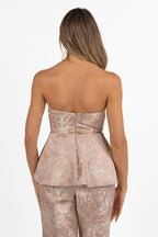 Completo Jacquard Floreale Top e Pantalone -Emme Marella