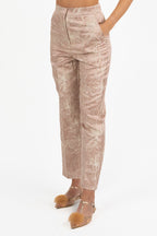 Completo Jacquard Floreale Top e Pantalone -Emme Marella