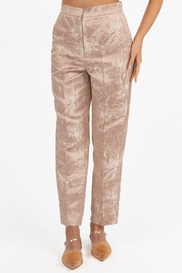 Completo Jacquard Floreale Top e Pantalone -Emme Marella